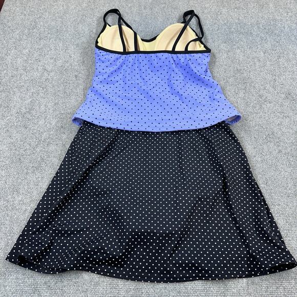 Miraclesuit 3-piece Polka Dot Tankini Swimsuit Set Size 10 Skirted Bottom Bra - Picture 14 of 15